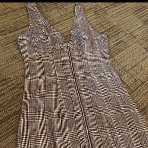 Red plaid short dress never worn